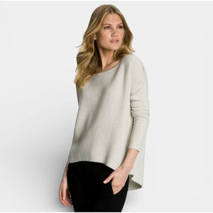 THEORY Efina Loryelle Cream Oatmeal 💯 Wool Sweater, Size Medium